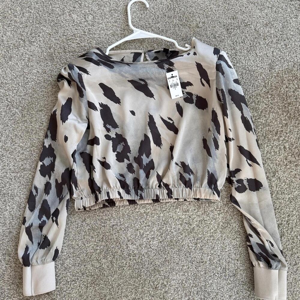 Express Women's Long Sleeve Cropped Top, Small